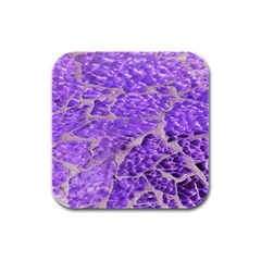 Festive Chic Purple Stone Glitter  Rubber Square Coaster (4 pack) 