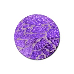 Festive Chic Purple Stone Glitter  Rubber Coaster (Round) 