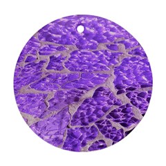 Festive Chic Purple Stone Glitter  Round Ornament (Two Sides) 