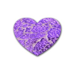 Festive Chic Purple Stone Glitter  Rubber Coaster (Heart) 