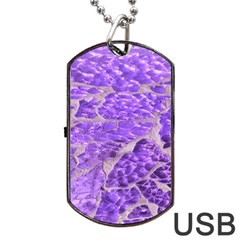 Festive Chic Purple Stone Glitter  Dog Tag Usb Flash (one Side) by yoursparklingshop