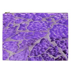 Festive Chic Purple Stone Glitter  Cosmetic Bag (XXL) 