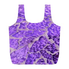 Festive Chic Purple Stone Glitter  Full Print Recycle Bags (L) 