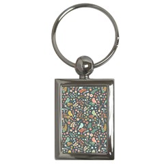 Vintage Flowers And Birds Pattern Key Chains (rectangle)  by TastefulDesigns