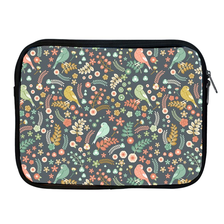 Vintage Flowers And Birds Pattern Apple iPad 2/3/4 Zipper Cases