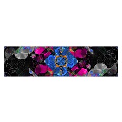 Stylized Geometric Floral Ornate Satin Scarf (oblong) by dflcprintsclothing