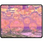 Glorious Skies, Abstract Pink And Yellow Dream Double Sided Fleece Blanket (Medium)  58.8 x47.4  Blanket Back