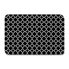 Black White Quatrefoil Classic Pattern Plate Mats by Zandiepants