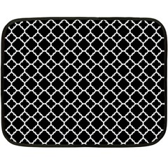 Black White Quatrefoil Classic Pattern Double Sided Fleece Blanket (mini) 