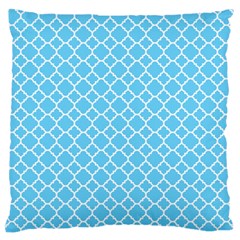 Bright Blue Quatrefoil Pattern Large Flano Cushion Case (two Sides) by Zandiepants