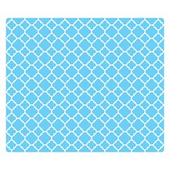 Bright Blue Quatrefoil Pattern Double Sided Flano Blanket (small) by Zandiepants