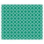 Emerald Green Quatrefoil Pattern Double Sided Flano Blanket (Small) 50 x40  Blanket Back