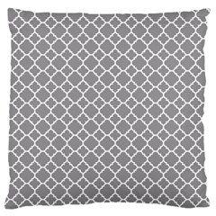 Grey Quatrefoil Pattern Standard Flano Cushion Case (two Sides) by Zandiepants