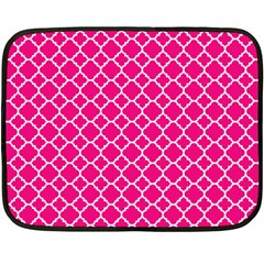 Hot Pink Quatrefoil Pattern Fleece Blanket (mini) by Zandiepants