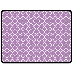 Lilac Purple Quatrefoil Pattern Fleece Blanket (Large)