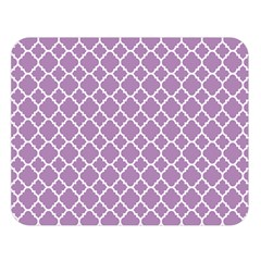 Lilac Purple Quatrefoil Pattern Double Sided Flano Blanket (large) by Zandiepants