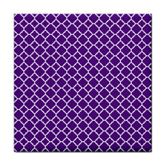 Royal Purple Quatrefoil Pattern Face Towel by Zandiepants