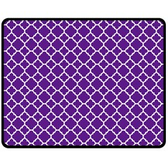 Royal Purple Quatrefoil Pattern Fleece Blanket (medium) by Zandiepants