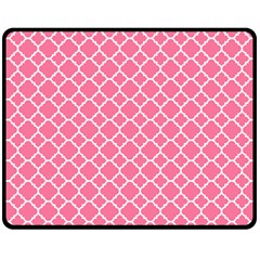 Soft Pink Quatrefoil Pattern Fleece Blanket (medium) by Zandiepants