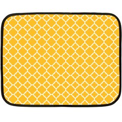 Sunny Yellow Quatrefoil Pattern Double Sided Fleece Blanket (mini)