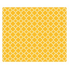 Sunny Yellow Quatrefoil Pattern Double Sided Flano Blanket (small) by Zandiepants