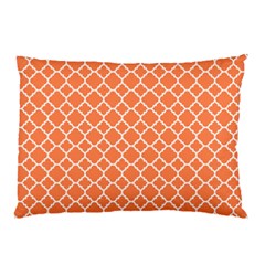 Tangerine Orange Quatrefoil Pattern Pillow Case by Zandiepants