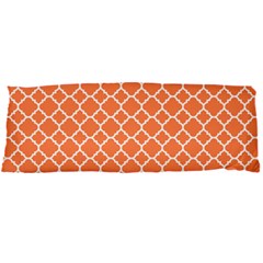 Tangerine Orange Quatrefoil Pattern Body Pillow Case Dakimakura (two Sides) by Zandiepants