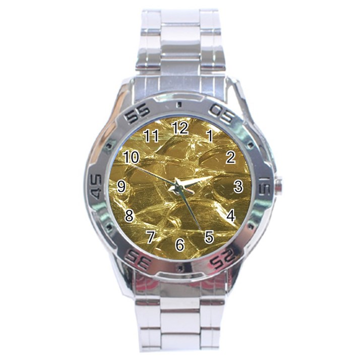 Gold Bar Golden Chic Festive Sparkling Gold  Stainless Steel Analogue Watch