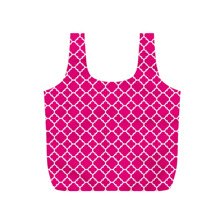 Hot Pink Quatrefoil Pattern Full Print Recycle Bag (S)