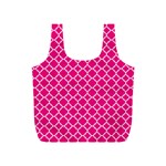 Hot Pink Quatrefoil Pattern Full Print Recycle Bag (S) Back