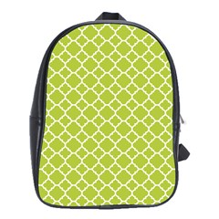 Spring Green Quatrefoil Pattern School Bag (xl) by Zandiepants