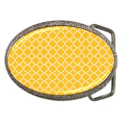 Sunny Yellow Quatrefoil Pattern Belt Buckle by Zandiepants