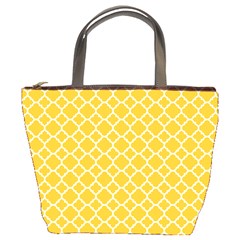 Sunny Yellow Quatrefoil Pattern Bucket Bag by Zandiepants