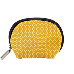 Sunny Yellow Quatrefoil Pattern Accessory Pouch (small) by Zandiepants