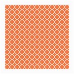 Tangerine orange quatrefoil pattern Medium Glasses Cloth (2 Sides) Front