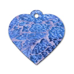 Festive Chic Light Blue Glitter Shiny Glamour Sparkles Dog Tag Heart (two Sides) by yoursparklingshop