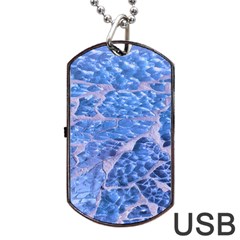 Festive Chic Light Blue Glitter Shiny Glamour Sparkles Dog Tag Usb Flash (one Side)