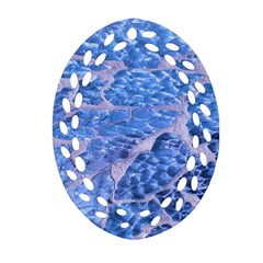 Festive Chic Light Blue Glitter Shiny Glamour Sparkles Ornament (oval Filigree) 