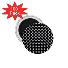 Black & White Quatrefoil Pattern 1 75  Magnet (100 Pack)  by Zandiepants