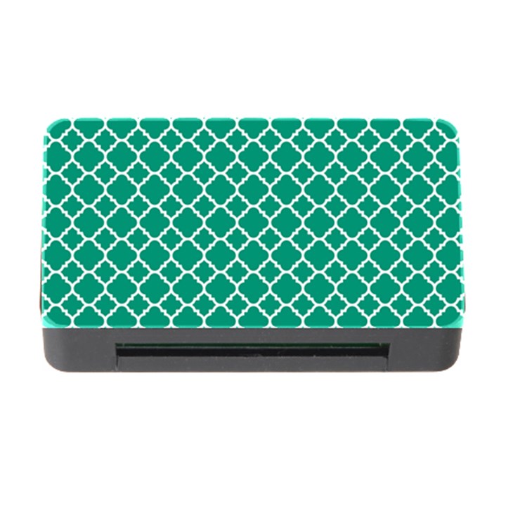 Emerald green quatrefoil pattern Memory Card Reader with CF
