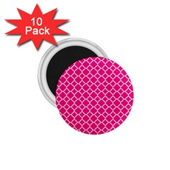 Hot Pink Quatrefoil Pattern 1 75  Magnet (10 Pack)  by Zandiepants