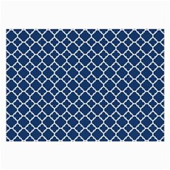 Navy Blue Quatrefoil Pattern Large Glasses Cloth by Zandiepants