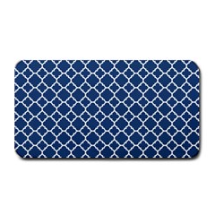 Navy Blue Quatrefoil Pattern Medium Bar Mat by Zandiepants