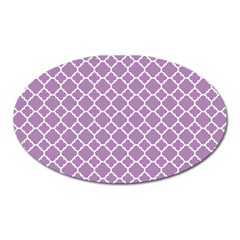 Lilac purple quatrefoil pattern Magnet (Oval)