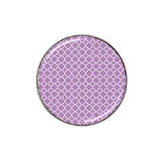 Lilac purple quatrefoil pattern Hat Clip Ball Marker (4 pack)