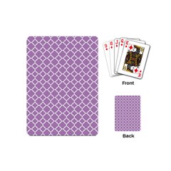 Lilac purple quatrefoil pattern Playing Cards (Mini)