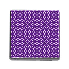 Royal Purple Quatrefoil Pattern Memory Card Reader (square) by Zandiepants