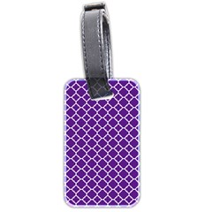 Royal Purple Quatrefoil Pattern Luggage Tag (two Sides)