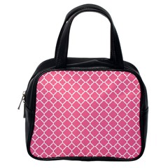 Soft Pink Quatrefoil Pattern Classic Handbag (one Side) by Zandiepants