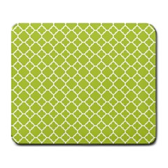 Spring Green Quatrefoil Pattern Large Mousepad by Zandiepants